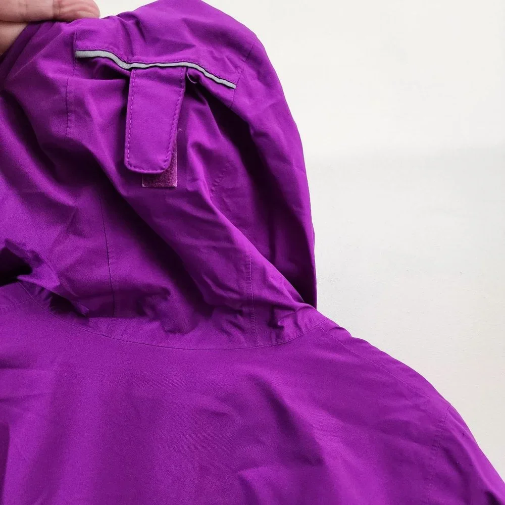 Columbia girl size large zip front‎ purple with gray quilting accent winter coat